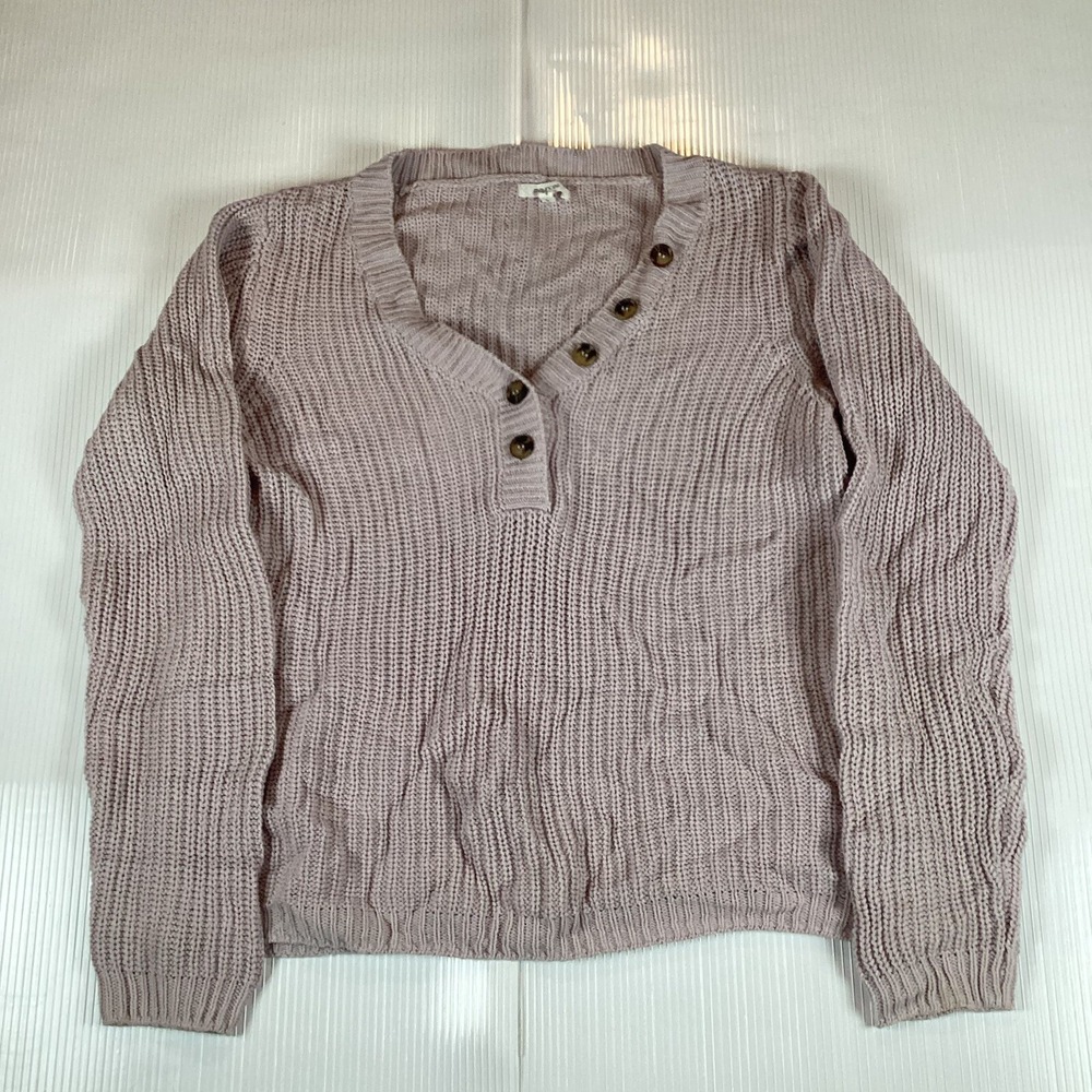 Maurices Mens Sweater Long Sleeve Sz S Pullover Henley Stain Comfort Casual
